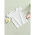 thumbnail image 3 of Bagilaanoe Toddler Baby Girls T-Shirt Fly Sleeve Casual Tees 6M 12M 18M 24M 3T 4T Kids Loose Summer Tops, 3 of 9