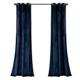 thumbnail image 2 of Lush Decor Prima Velvet Curtains Color Block Room Darkening Window Panel Set for Living, Dining, Bedroom (Pair), 95" L, Navy, 2 of 6