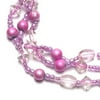 Glass Oval and Bicone Beads, Pink