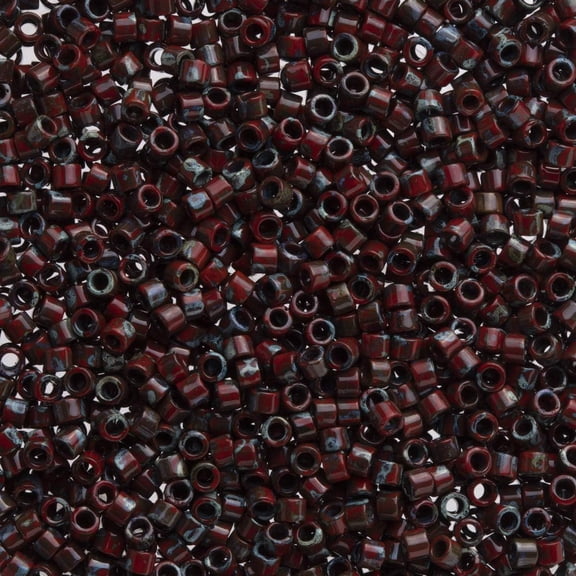 Miyuki Delica Seed Beads DB2263 11/0 Opaque Picasso Red Garnet 7.2 Grams