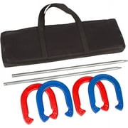 Red/Blue Powder-Coated Steel Horseshoe Set with Case by Trademark Innovations