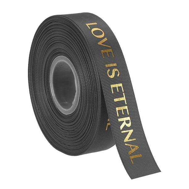 Cinta De San Valentín Unique Bargains Estampado Grosgrain Raso 25mm 45m Negro