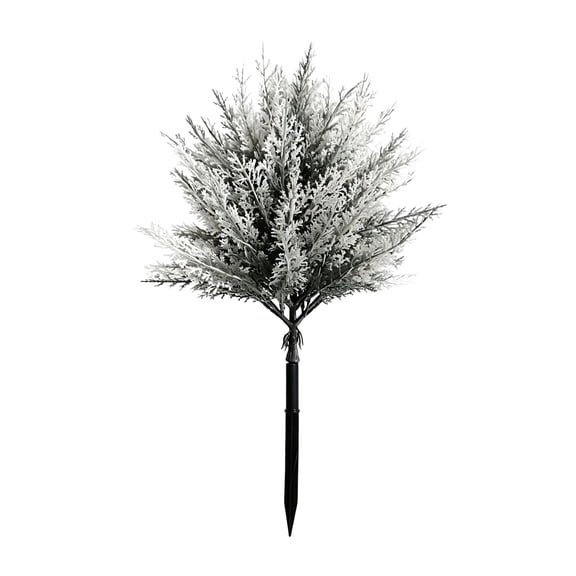 SLYNSHome Artificial Pine Topiary Tree with Ground Spike White Artificial Shrub Bushes Fake Evergreen Tree for Porch, Artificial Plants for Outdoor Planters Indoor UV Resistant
