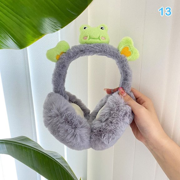1pcs Colorful Soft Cartoon Animal Plush Ear Warmer Winter Warm Earmuffs Fashion Ear Cover Outdoor Cold Protection Ear-Muffs (style 13 )