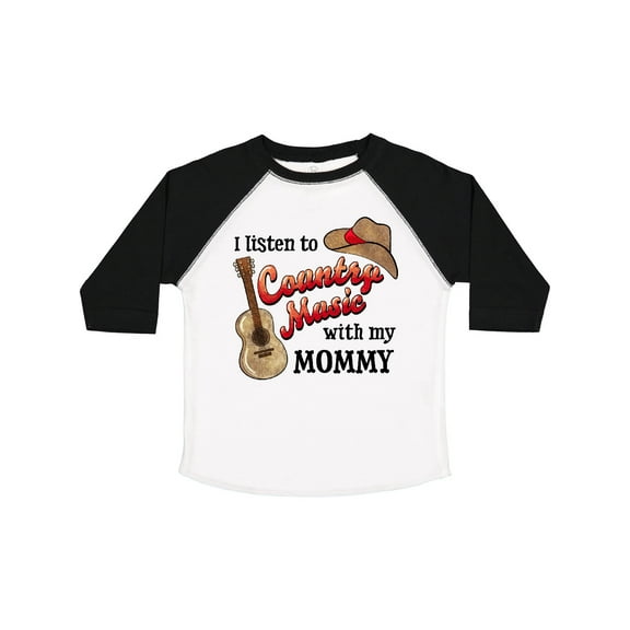 Inktastic I Listen to Country Music with My Mommy with Guitar and Hat Boys or Girls Toddler T-Shirt