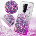 thumbnail image 3 of Cricket Influence Case / AT&T Maestro Plus Case Liquid Quicksand Glitter Cute Phone Case Clear Bling Diamond Shock Protective Cover for Girls Women - Clear/Purple, 3 of 5