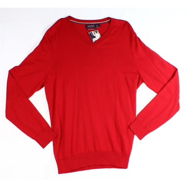 men's red pullover