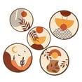 thumbnail image 4 of 5 piezas de decoración de pared estilo boho, artesanías de madera, adornos decorativos geométricos bohemios para colgar en pared, ideales para, 4 of 9