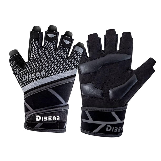 Guantes de entrenamiento transpirables, antideslizantes y resistentes al desgaste con muñequera ajustable para L