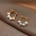 thumbnail image 4 of Pendientes de temperamento de perlas barrocas de agua dulce con aguja de plata S925, 4 of 5