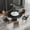 53.15”Black + 23.62”Black + Black Solid Base, variant on Magic Home 53.15” Black Sintered Stone Round Dining Table with 23.62” White Slate Round Turntable for 6 People with White Solid Stainless Steel Base