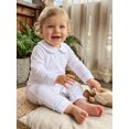 thumbnail image 6 of Cenuakty Baby Fall Romper White Trim Long Sleeve Doll Collar Full Length Jumpsuit for Infant Boys and Girls, 6 of 8