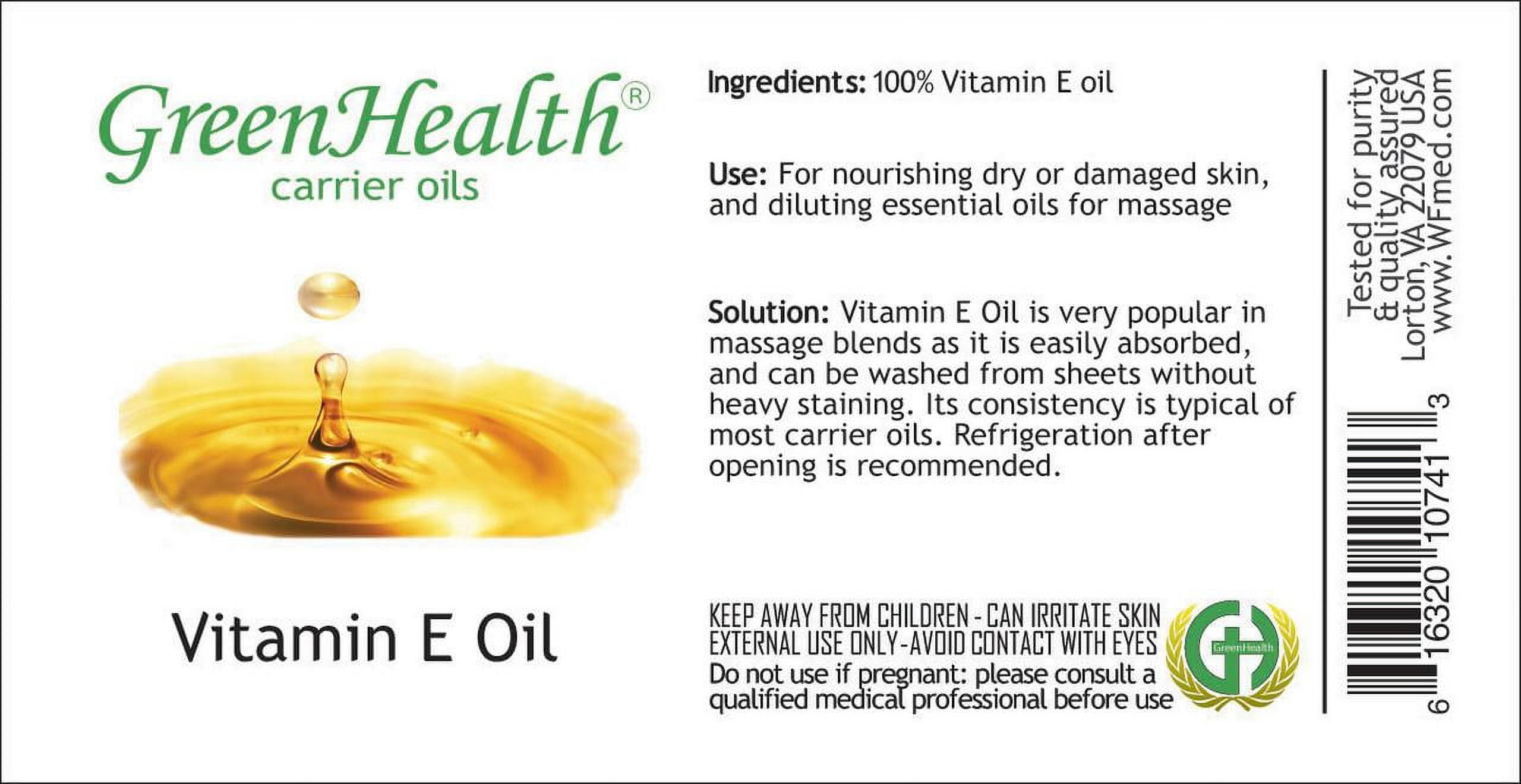 GreenHealth Vitamin E Carrier Oil White Plastic Jug 16 fl oz