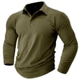 thumbnail image 1 of Man Solid Color Lapel Button Blouse RXIRUCGD Vert Armée, Taille: 2TG, 1 of 6