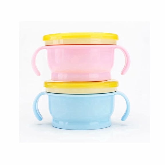 Jenniferbaby Non-Slip Plastic Snack Feeder Blue Pink 2 Piece