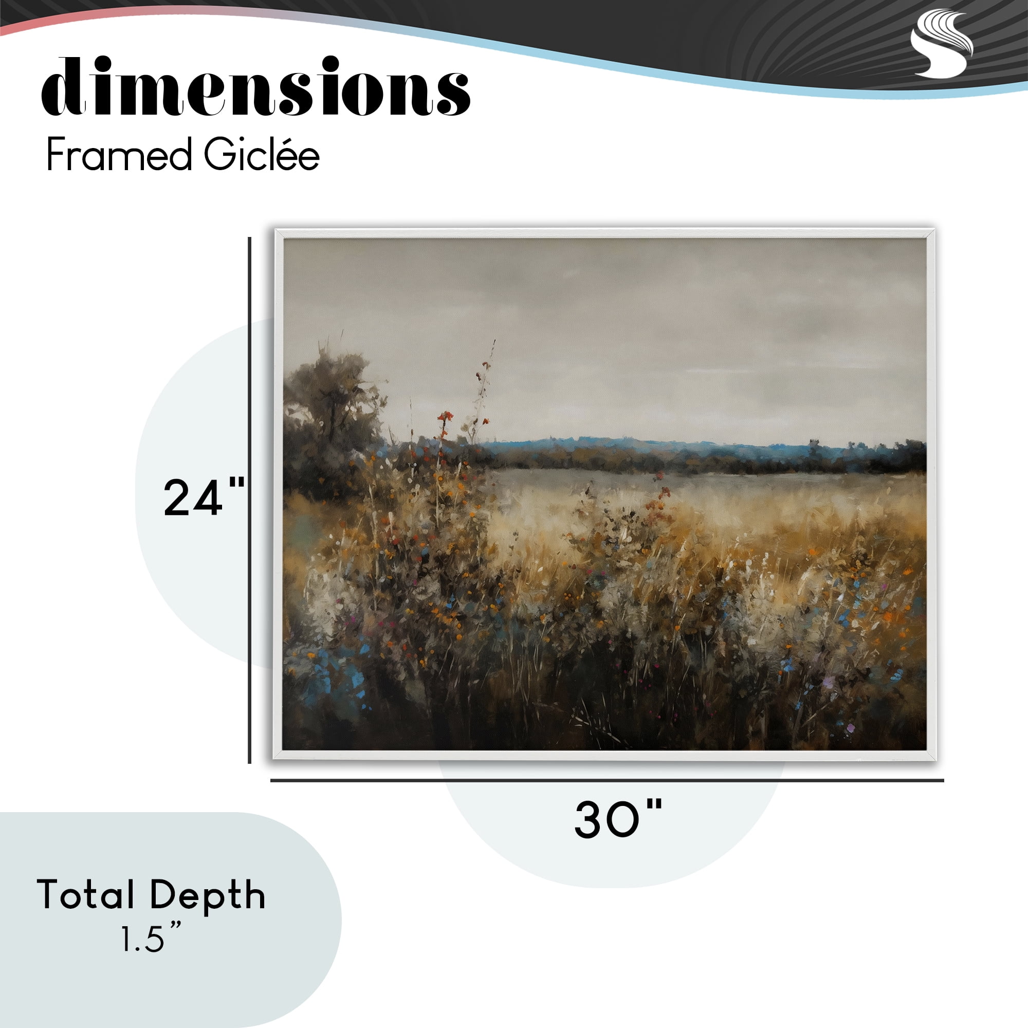 Stupell Industries Abstract Grunge Meadow White Framed Giclee Art, design by Creative Studio