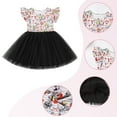 thumbnail image 2 of IBTOM CASTLE Toddler Kids Girls Back to School Dress Tulle Tutu Pencil Print Kindergarten First Day of School Dresses 6-7 Years Black Schoolbus, 2 of 8