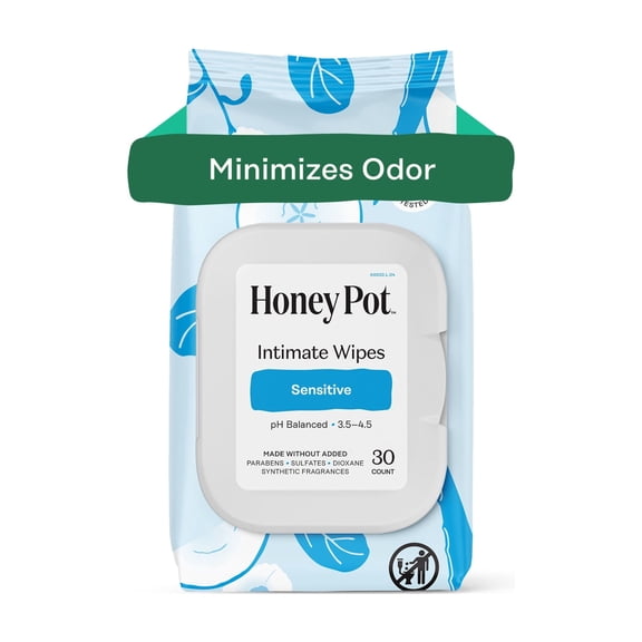Honey Pot Intimate Wipes - Sensitive, 30 Count