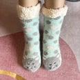 thumbnail image 3 of Slipper Socks for Women with Grippers Non Fuzzy Grip Winter Warm Cozy Thick Comfy Soft Cabin Socks, 3 of 3
