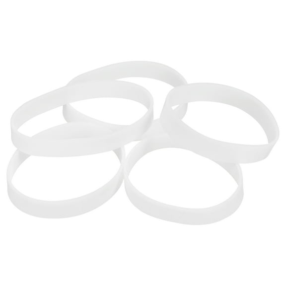 Uxcell Silicone Rubber Bands, 50Pcs 30x5mm Silicone Elastic Bands Cable Ties, White