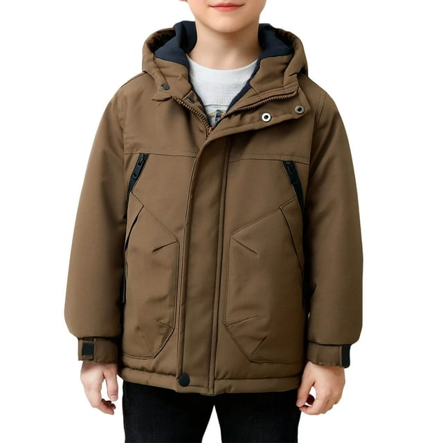 Manteaux pour Garçons, Veste Décontractée à Manches Longues avec Capuchon et Poches, Veste pour Grands Garçons