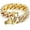 Gold, variant on Mens Womens CZ Miami Cuban Link Hip Hop Iced Out Curb Cuban Bracelet with Clear Rhinestones