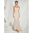 thumbnail image 7 of Elegant Ruched Bodycon Mermaid Evening Gown with Lace Overlay, 7 of 7