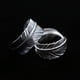 thumbnail image 2 of Anillo de pareja con plumas indias, joyería de plata de ley 925, anillo abierto femenino de estilo coreano, regalo de Navidad, 2 of 6