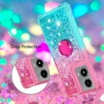 thumbnail image 5 of Slim Fit Case for Motorola G Stylus 5G 2024,Shiny Bling Quicksand Effect TPU Bumper Ring Bracket Case,Four Corners Anti-Fall Protection Cover for Moto G Stylus 5G 2024,Pink Blue, 5 of 14