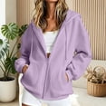 thumbnail image 2 of Sewkxo Womens Zip Up Hoodies Long Sleeve Loose Hooded Sweatshirts 2026 Casual Lightweight Jacket,Purple L, 2 of 4
