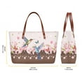 thumbnail image 3 of ZUXONGSY Hummingbird Butterfly Cherry Blossom Print Handbags and Purses Set of 2 for Women Waterproof Top Handle Satchel Shoulder Bag Top Handle Tote Bag with Slim Wallet for Tours Work, 3 of 5