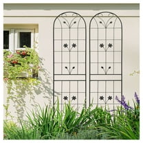 2 Pack Metal Garden Trellis 86.7" x 19.7" Rustproof Trellis for Climbing Plants Outdoor Flower Support Black