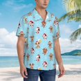 thumbnail image 2 of Cauagu winter cow cute Print Hawaiian Shirt for Men,Casual Short Sleeve Button Down Shirts Summer Beach Men's Regular-Fit Short-Sleeve Print Shirt -Medium, 2 of 6