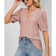 thumbnail image 2 of Womens Summer Tops, V Neck Ruffle Sleeve Blouses, Short Sleeve Casual Tops T-shirts, 2 of 5