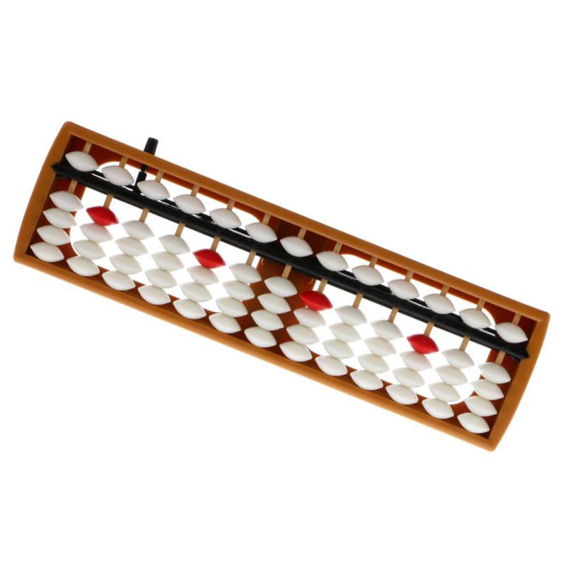White 13 Columns Plastic Abacus Education Math Learning Tool 