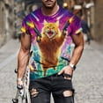 thumbnail image 2 of DDAPJ pyju Mens Funny T Shirts Novelty 3D Cat Graphic Tees Big and Tall Round Neck Short Sleeve Tops Rebajas Flash Purple S, 2 of 6