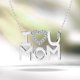 thumbnail image 2 of JeenMata Collar con Colgante de Corazón Abierto Adornado con Piedra Blanca Te Amo Mamá en Oro Blanco de 18 K sobre Plata - Piedra Natal de Abril - Regalo para Mamá, 2 of 2