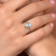 thumbnail image 4 of Gem Stone King 925 Sterling Silver White Moissanite Sky Blue Aquamarine and White Diamond Ring for Women (1.56 Cttw, Heart Shape 6MM, Gemstone Birthstone, Size 8), 4 of 6