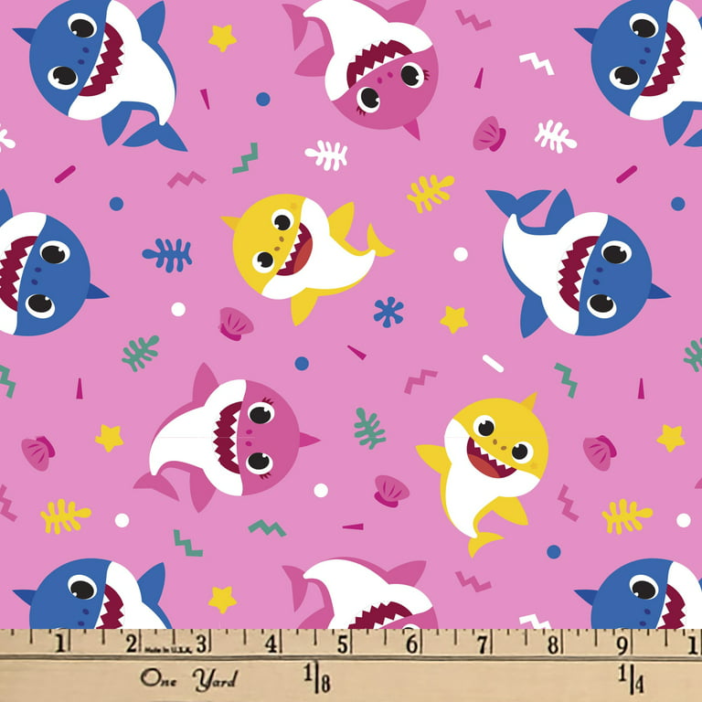 Nickelodeon Baby Shark 44 100% Cotton Baby Sharks Sewing & Craft Fabric 8  yd By the Bolt, Multi-color 