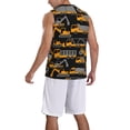 thumbnail image 2 of Pofeuu Yellow Excavator Print Basketball Jersey, Shirts for Men Youth Basketball Jersey Crew Neck-Large, 2 of 6