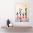 thumbnail image 4 of Row of Leafy Potted Plants Pastel Colour Pink Blue Green Botanical Oil Painting Large Wall Art Poster Print Thick Paper 18X24 Inch, 4 of 5