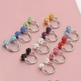 thumbnail image 4 of HOOUN Circular Barbell Horseshoe Bar Ring CBR Steel Nose Ear Septum CRYSTAL Balls-white, 4 of 9