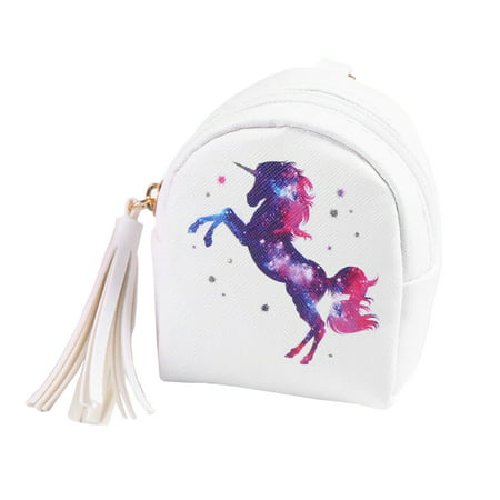 StylesILove - Unicorn Mini Coin Purse Zipper Bag Keychain Cute Wallet Pouch (Unicorn White ...