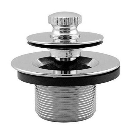 Westbrass 79438CP-F 1. 375 inch NPSM Fine Thread Twist-and-Close Bath Drain Plug in Chrome