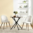 thumbnail image 4 of Homy Casa Dining Chair Set of 2, Upholstered Kitchen Nook Chairs for Small Dining Spaces, Beige, 4 of 13