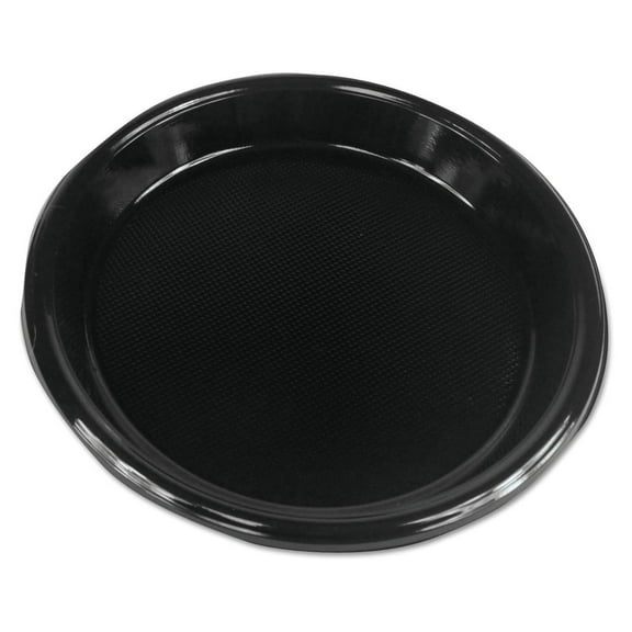 CodYinFI Plhips10bl Hi-Impact Plastic Dinnerware, Plate, 10-Inch Diameter, Black, 500/Carton