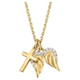 thumbnail image 3 of Ross-Simons 14kt Yellow Gold Cross and Angel Wings Pendant Necklace With Diamond Accents, Women's, Adult, 3 of 8
