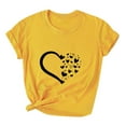 thumbnail image 4 of Sakmal Womens Plus Size Tops Yellow Short Sleeve Crew Neck Love Heart Graphic T-Shirts Womens Shirts Plus Size, 4 of 6