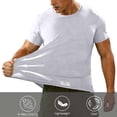 thumbnail image 5 of Men's Gym Tops Quick Dry Moisture-Wicking Short Sleeve Active Tshirts Slim Fit Workout Running Athletic Clothes (L, White), 5 of 6