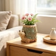 thumbnail image 4 of Ceramic Tortoise Desktop Flowerpot Mini Planter for Succulents, Small Plants, and Desk Decor with Drainage Hole, 4 of 5
